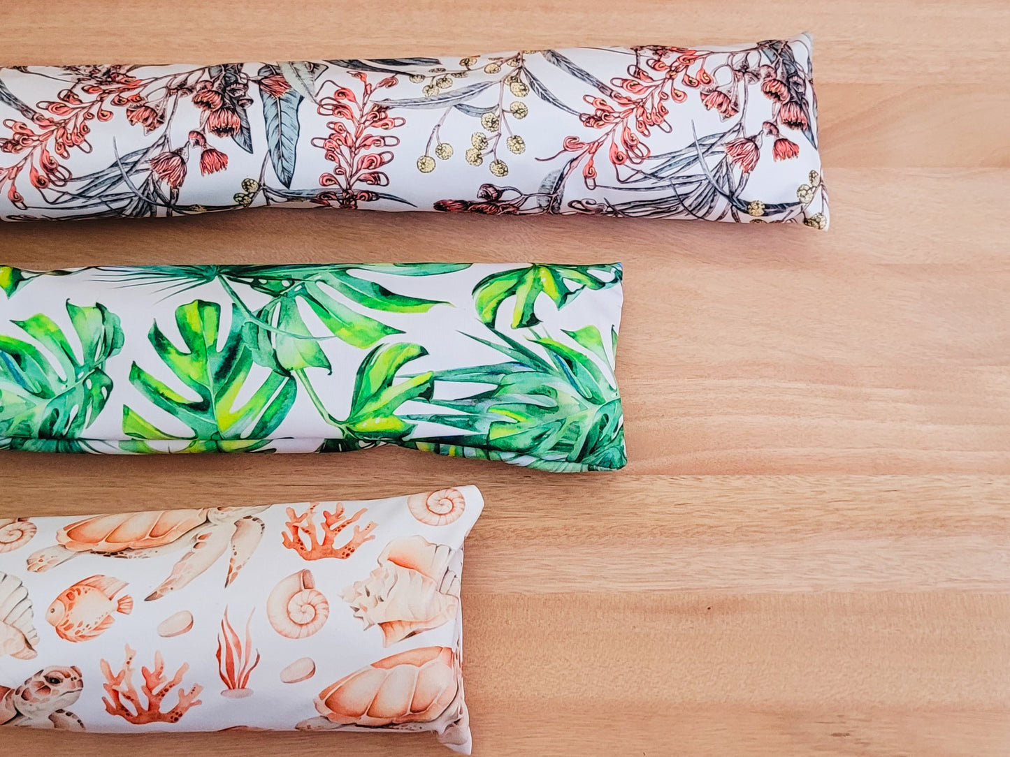 Pack of 3 Natural Tropical, Grevillea & Timmy Turtle Door Draught Stopper