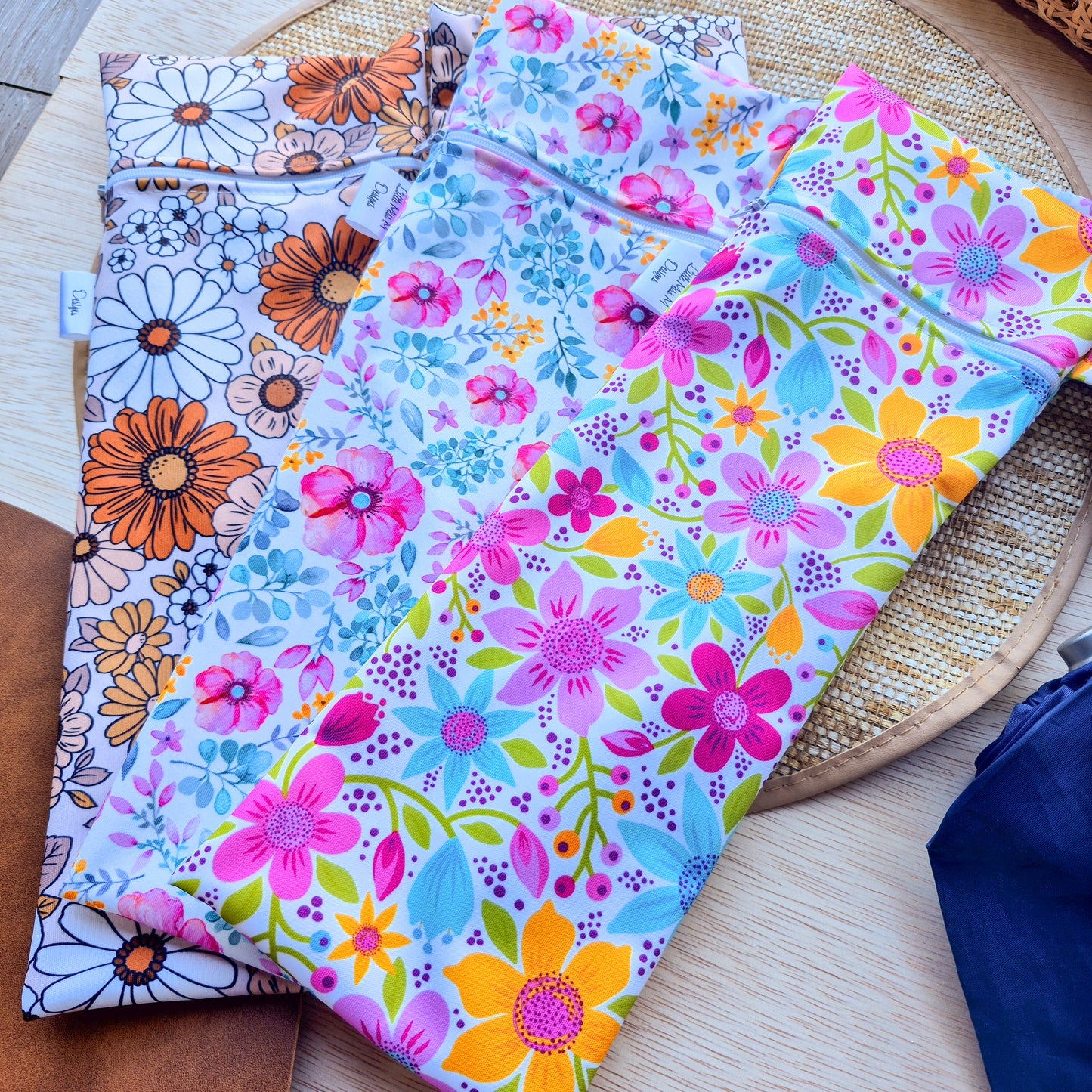 Pack of 3 Floral Umbrella Bag Summertime, Burnt Dandy & Pretty In Pink