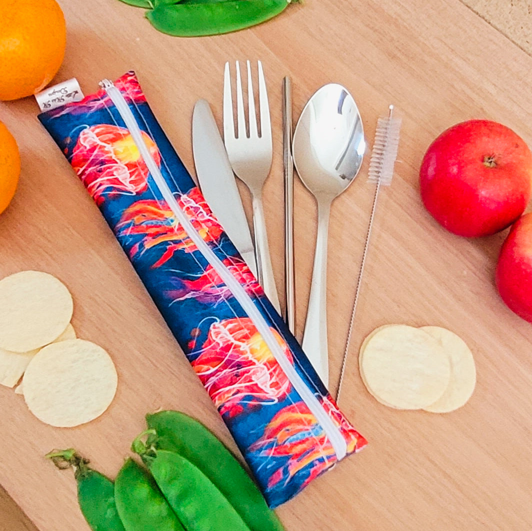Firey Jelly Fish Cutlery Pouch
