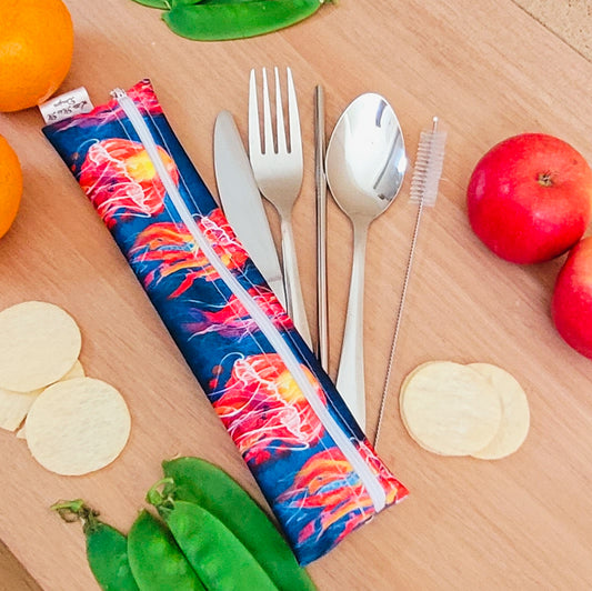 Firey Jelly Fish Cutlery Pouch
