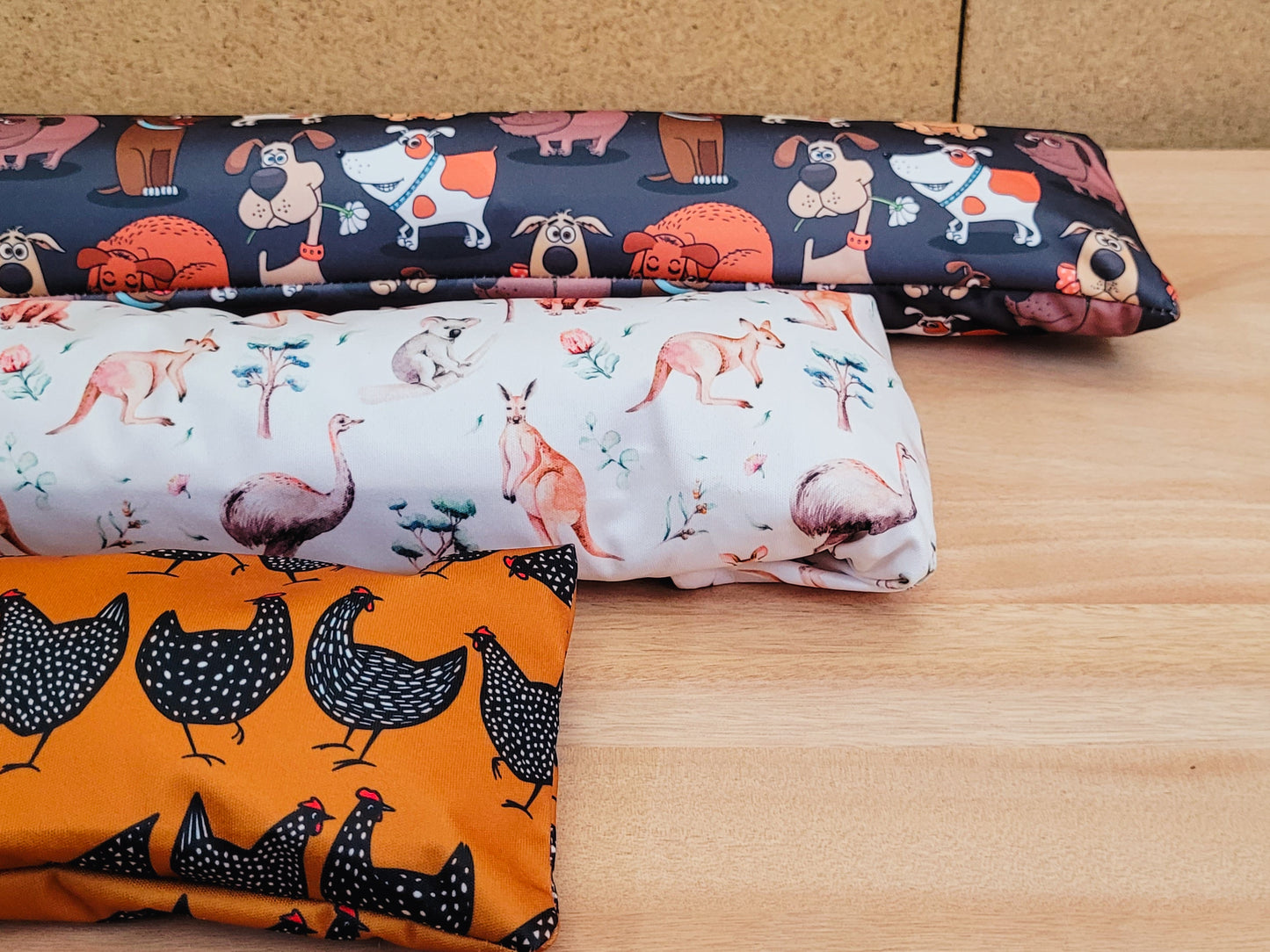 Pack of 3 Animal House - Chickens, Australian Animals & Dogs Door Draught Stopper