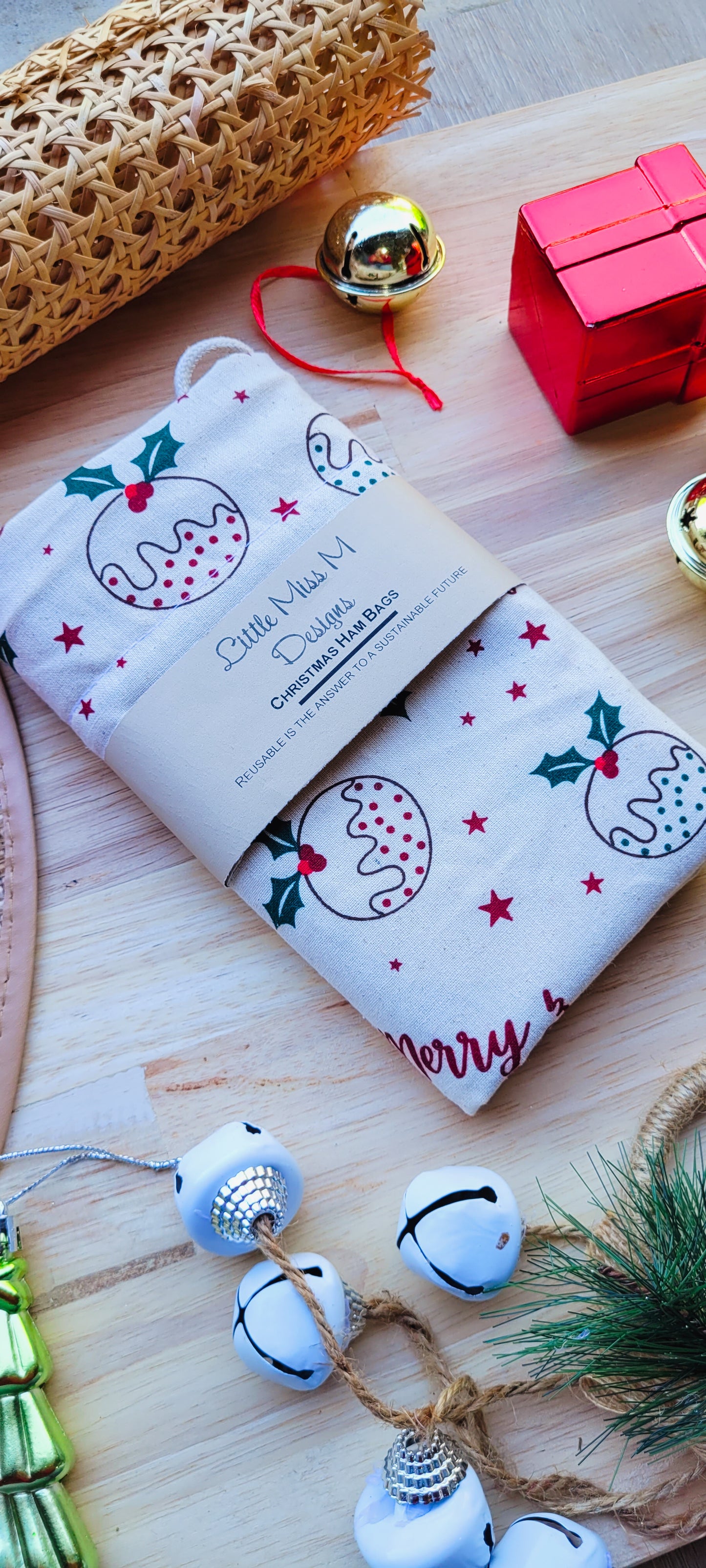 Bobbles Christmas Ham Bag