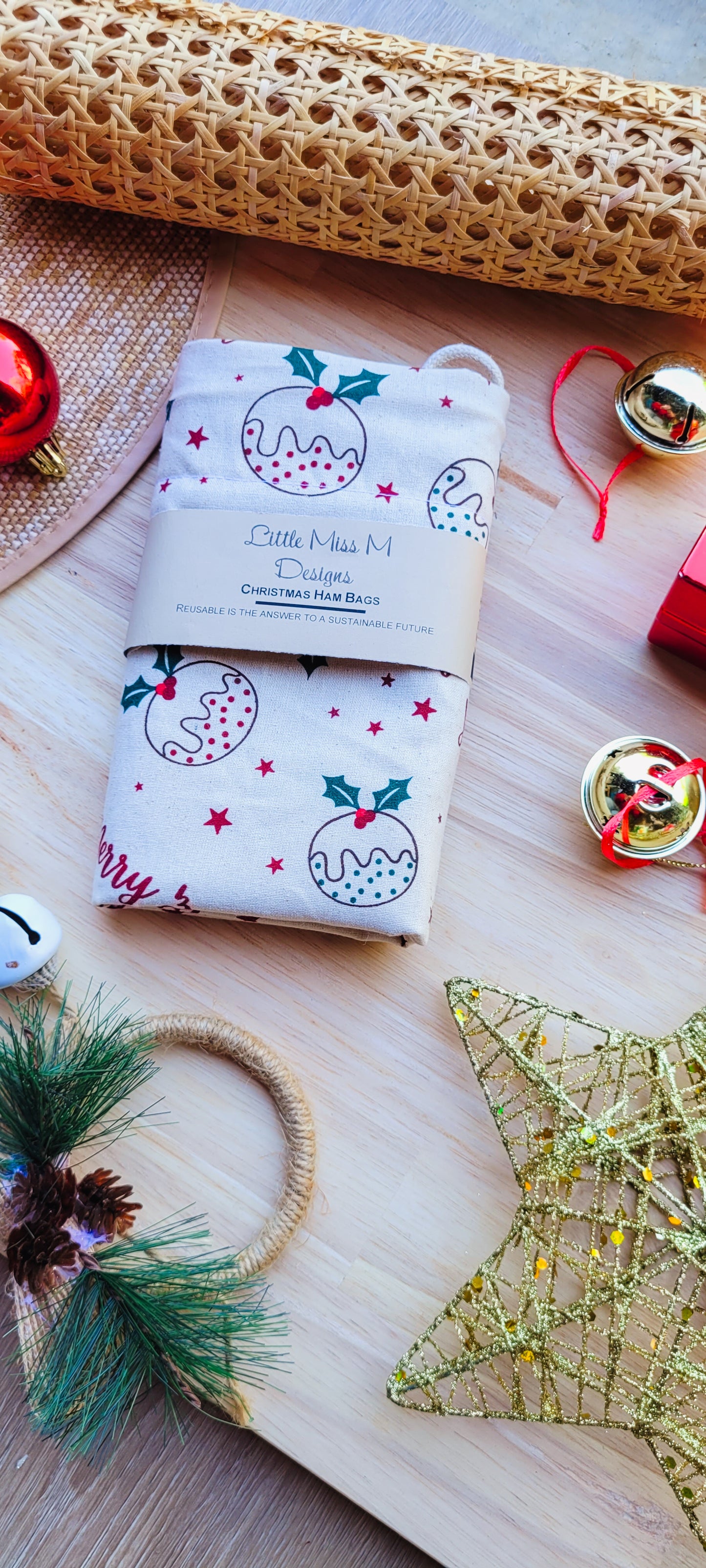 Bobbles Christmas Ham Bag