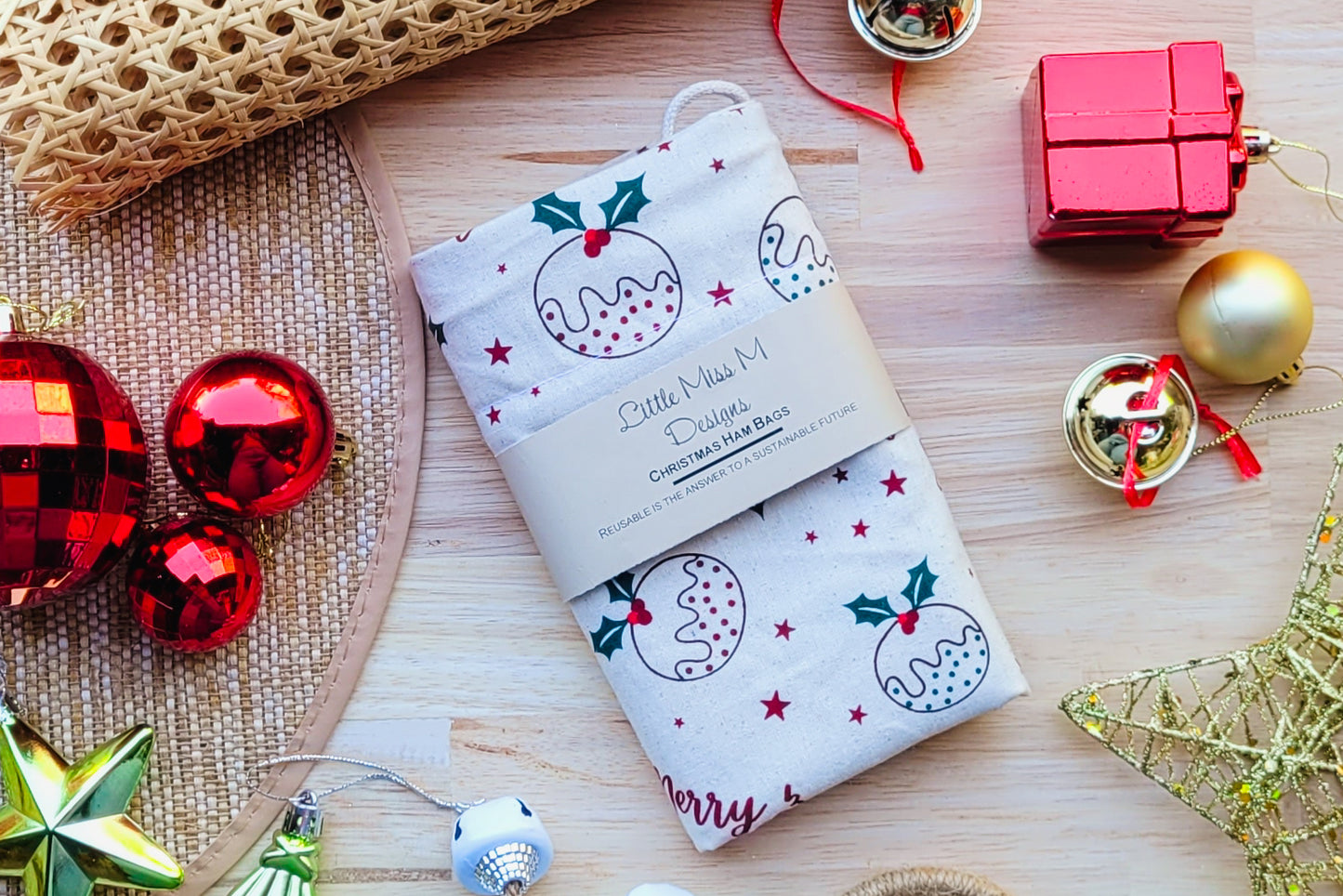 Bobbles Christmas Ham Bag
