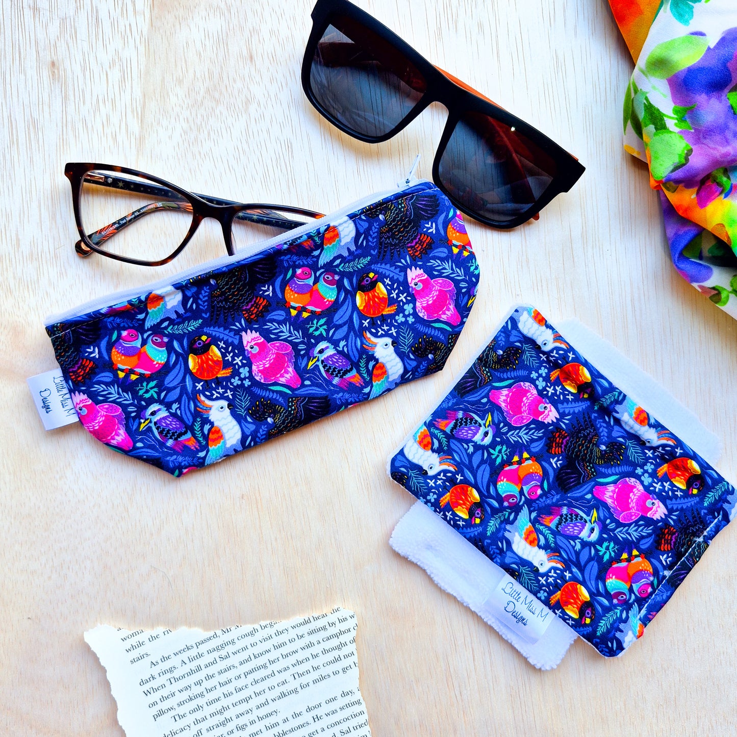 Glasses Case & Cleaner Birds of Aus
