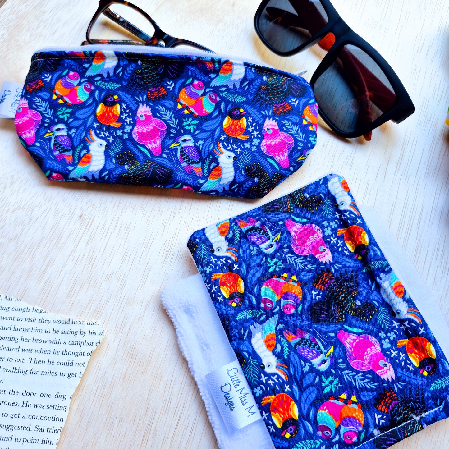 Glasses Case & Cleaner Birds of Aus