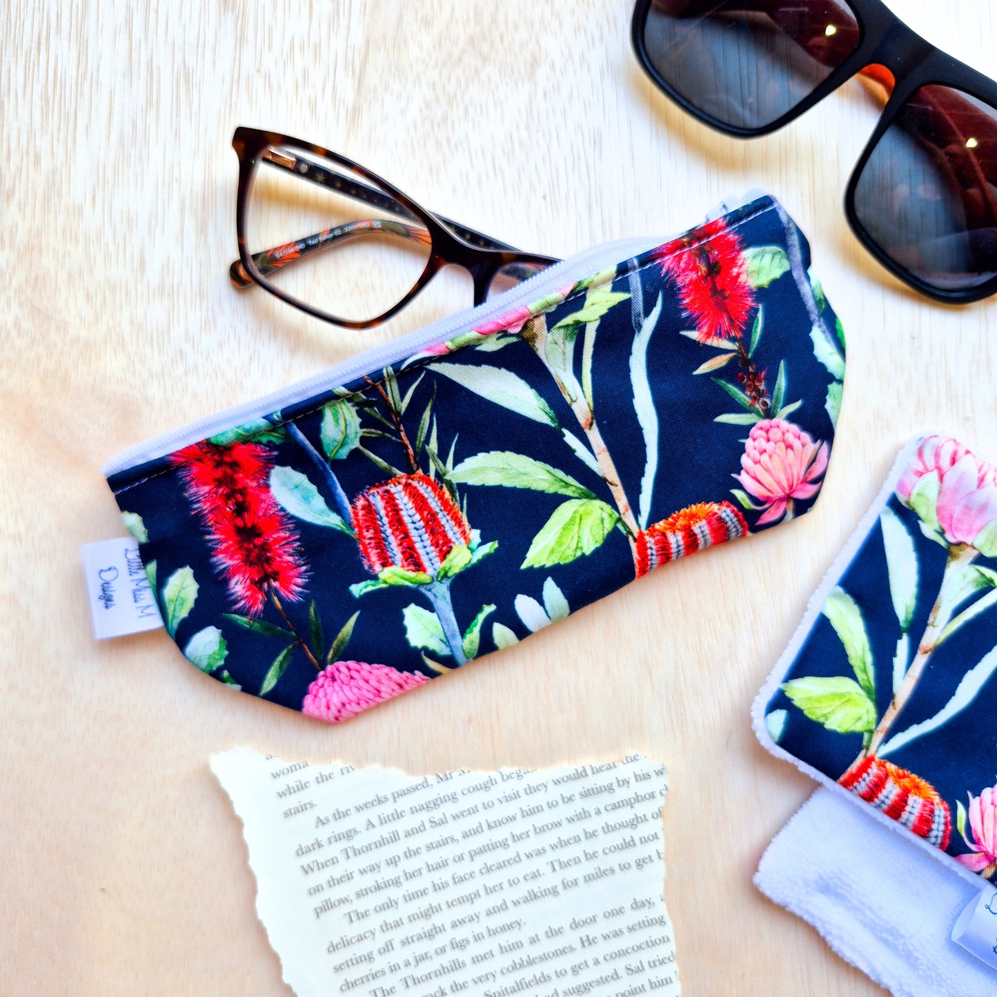 Glasses Case & Cleaner Navy Natives