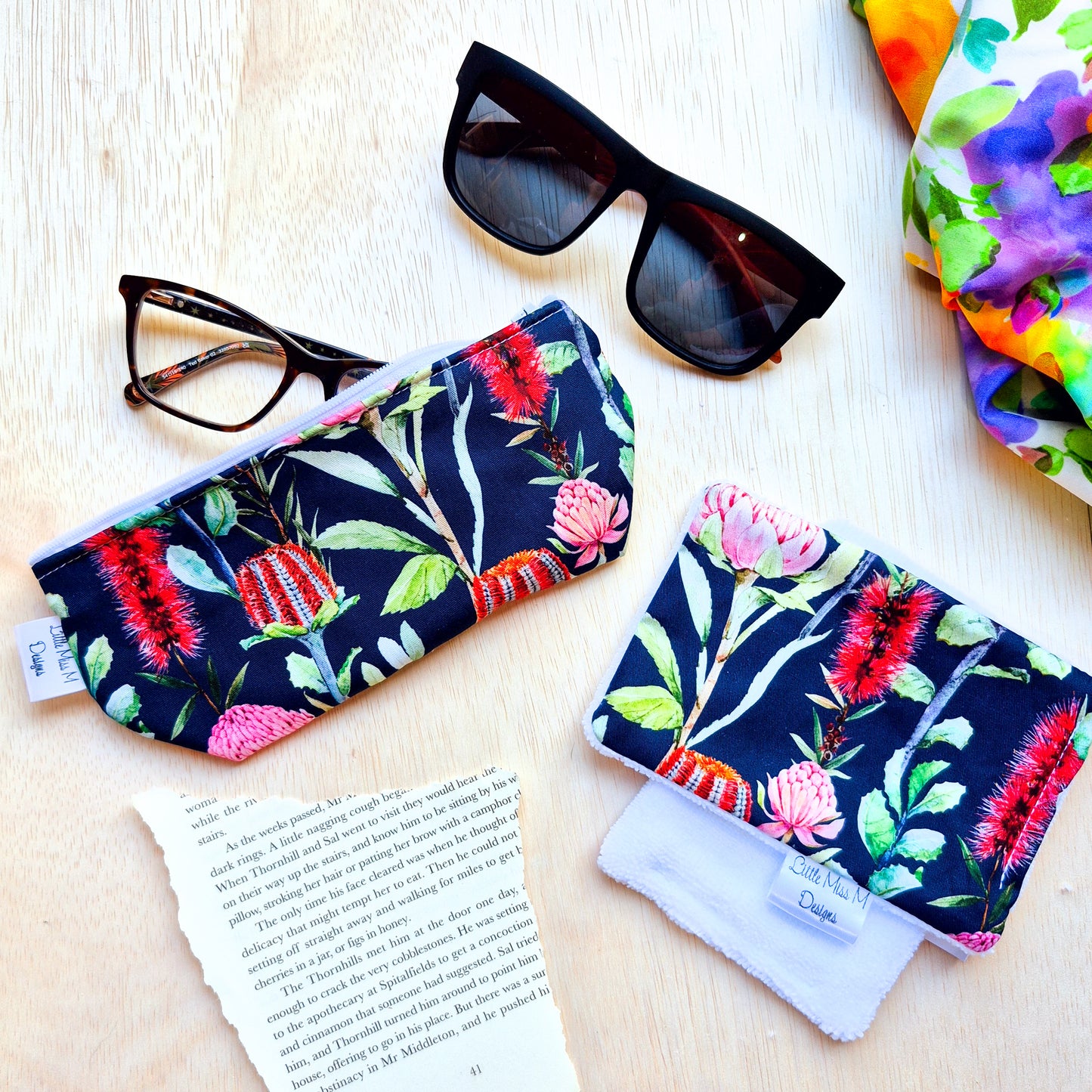 Glasses Case & Cleaner Navy Natives