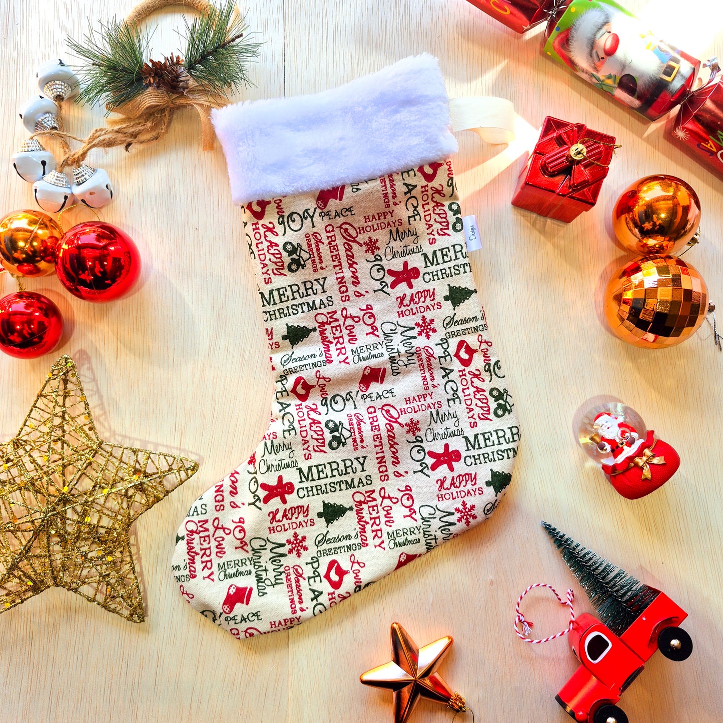 3 Pack Holiday Greetings Christmas Stocking