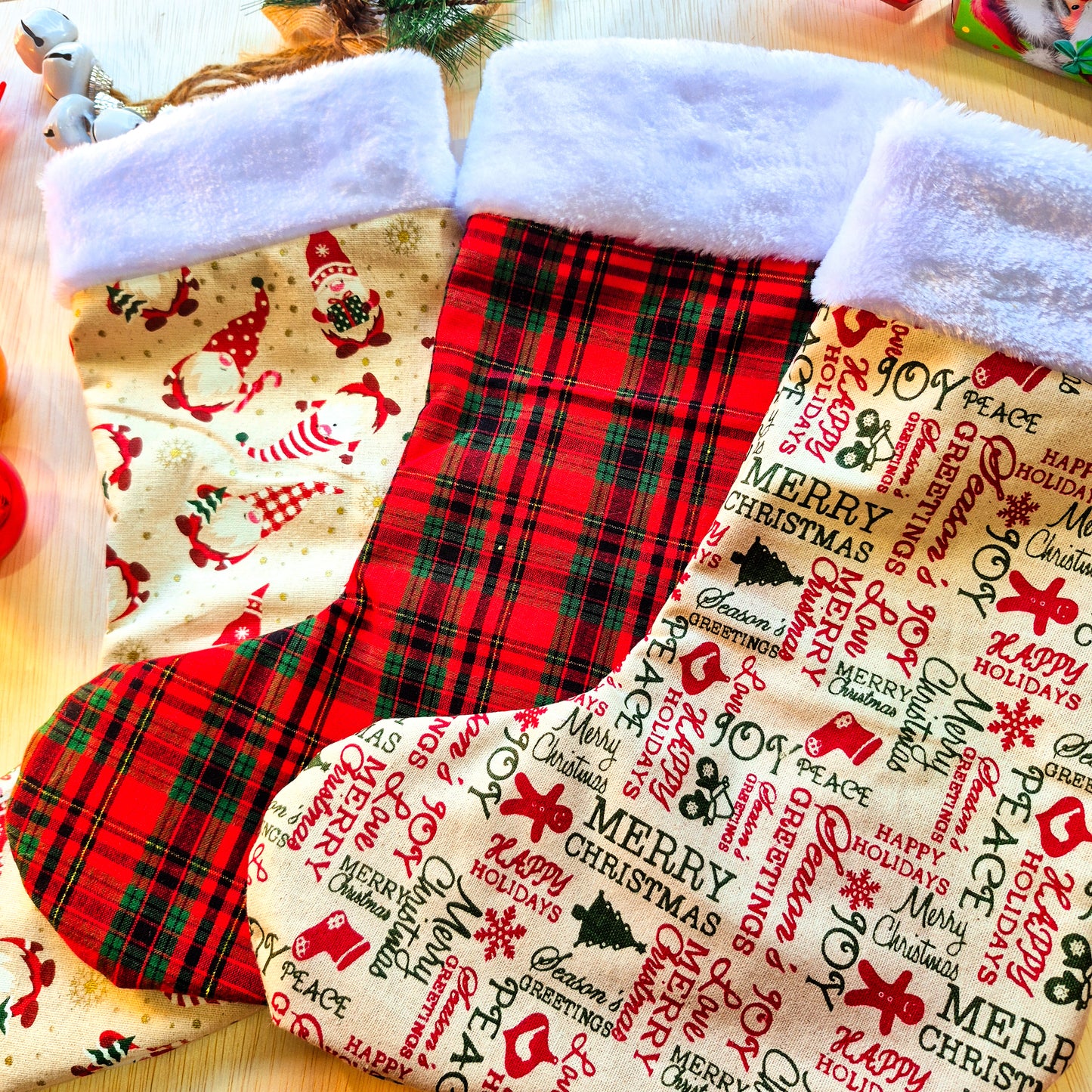 3 Pack Holiday Greetings Christmas Stocking