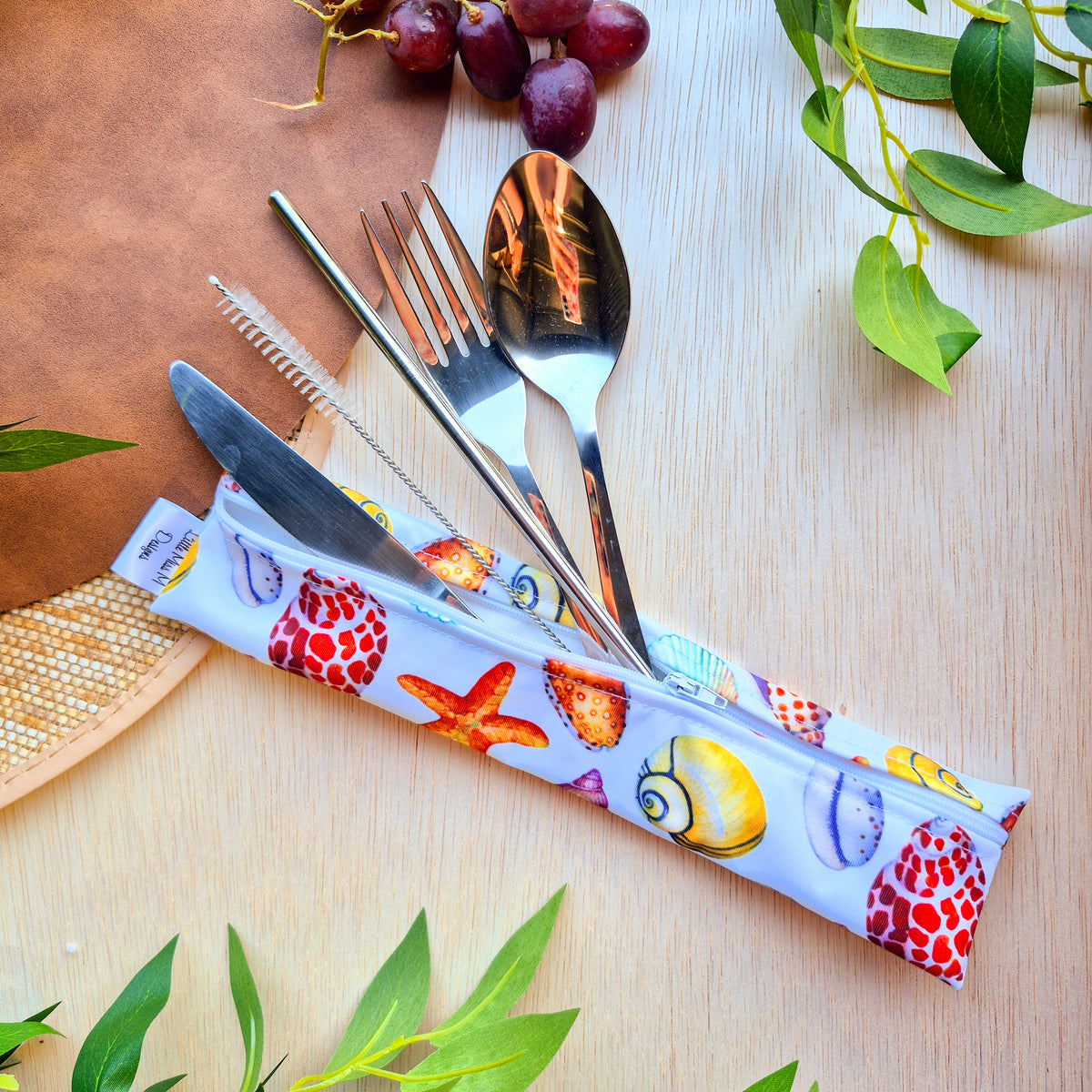 Sea Shells Cutlery Pouch