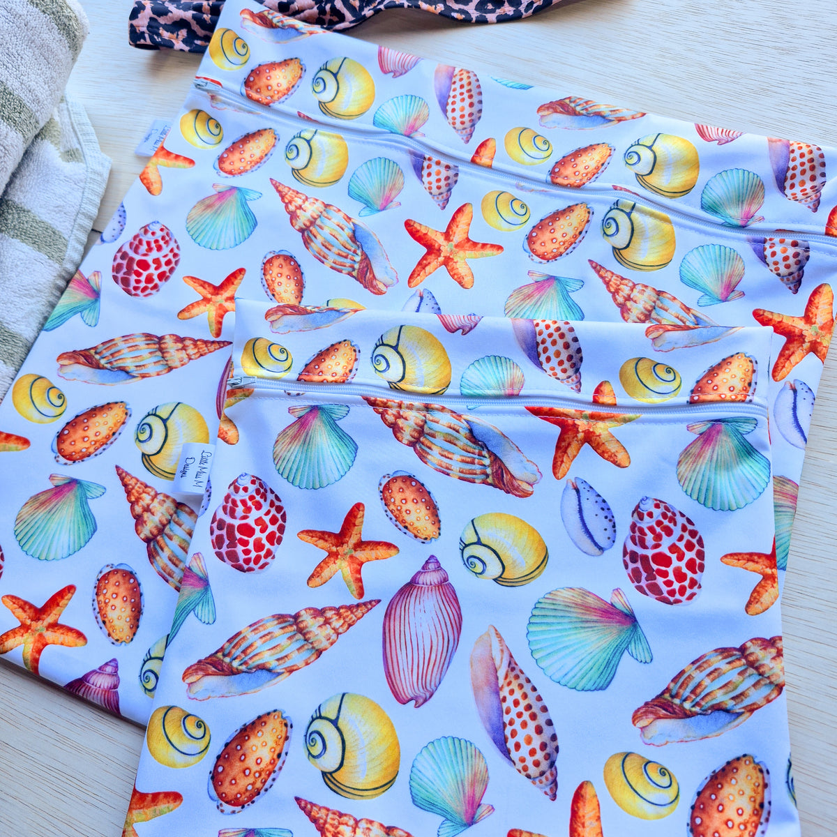 Seashells swim / Wet Bag
