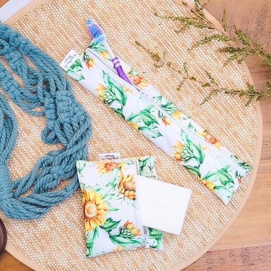 Sunflowers Travel Soap & Toothbrush Pouch