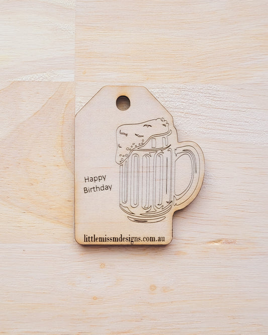 Beer Happy Birthday Reusable Gift Tags