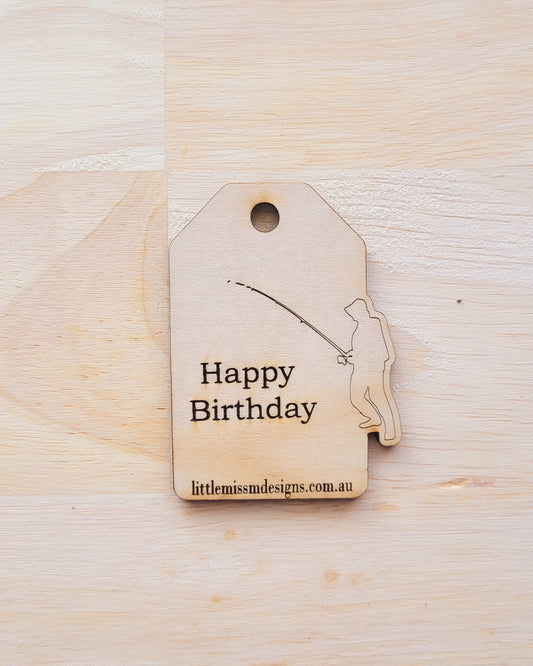 FIshing Happy Birthday Reusable Gift Tags