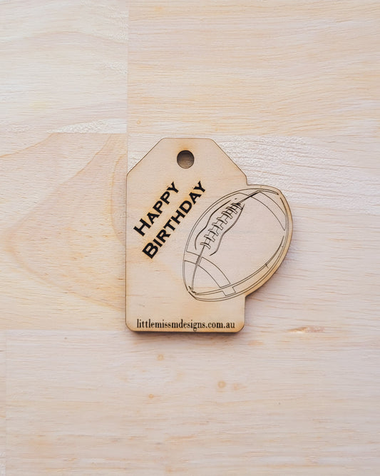 Footy Happy Birthday Reusable Gift Tags